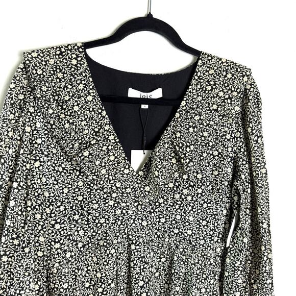 Joie Adanson Caviar Bleached Sand Floral Mini Cotton Dress 10 NWT - Picture 4 of 13